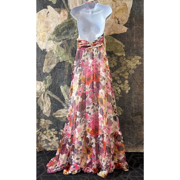 Mac Duggal Floral Maxi Dress - Pink and Purple - Picture 4 of 10